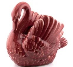 Aardewerk Vaas Zwaan Burgundy Keramiek | Chique-Living