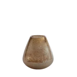 Amber Windlicht/Vaas 'Laterza' – Steenslag Glas | Chique-Living
