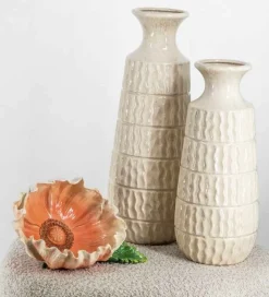 Beige Aardewerk Vaas ‘Anouk’ | Vazen in Landelijk & Japandi Stijl | 3 maten