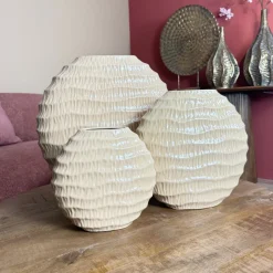 Beige Ovale Vaas ‘Lima’ – Aardewerk in 3 Maten | Chique-Living