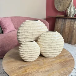 Beige Ovale Vaas ‘Lima’ – Aardewerk in 3 Maten | Chique-Living