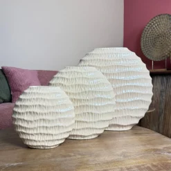 Beige Ovale Vaas ‘Lima’ – Aardewerk in 3 Maten | Chique-Living
