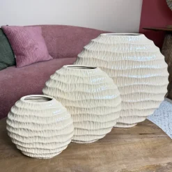 Beige Ovale Vaas ‘Lima’ – Aardewerk in 3 Maten | Chique-Living
