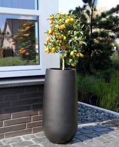 Bloempot Idaho Mat Zwart | Vase The World | Ø35 x H70 cm | Chique-Living
