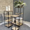 Boekenkast Rek Set van 3 | Mango Hout / Zwart Staal | Chique-Living