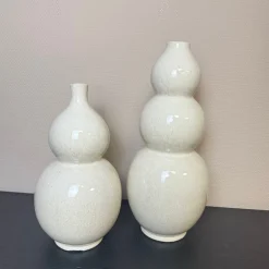 Bol Vaas Beige Spikkel – Aardewerk Vaas in 2 Maten | Japandi | Chique-Living