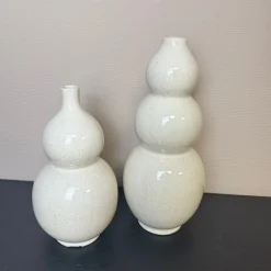 Bol Vaas Beige Spikkel – Aardewerk Vaas in 2 Maten | Japandi | Chique-Living