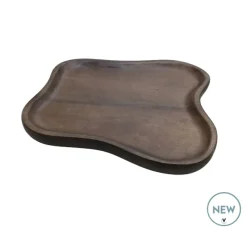Breckenridge Dienblad Walnoot – Rond Stylingplateau Ø35 cm