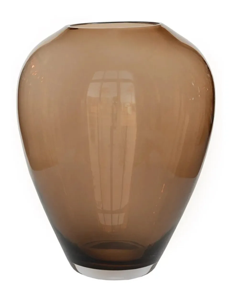 Bruine Vaas Smoke Glass | Vase The World | 27,5x35cm