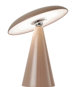Bureaulamp ‘Mush’ LED Op Accu Taupe kopen | Dimbare Tafellamp met Afneembare Kap & Kleurstanden | Chique Living
