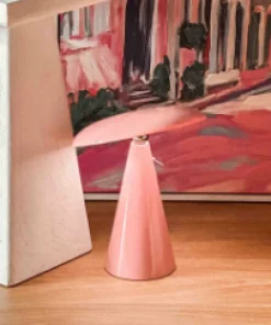 Bureaulamp ‘Mush’ LED Op Accu Roze kopen | Dimbare Tafellamp met Afneembare Kap & Kleurstanden | Chique Living