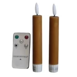 Countryfield LED Dinerkaarsen Oranje – 15cm | Set van 2 met Afstandsbediening