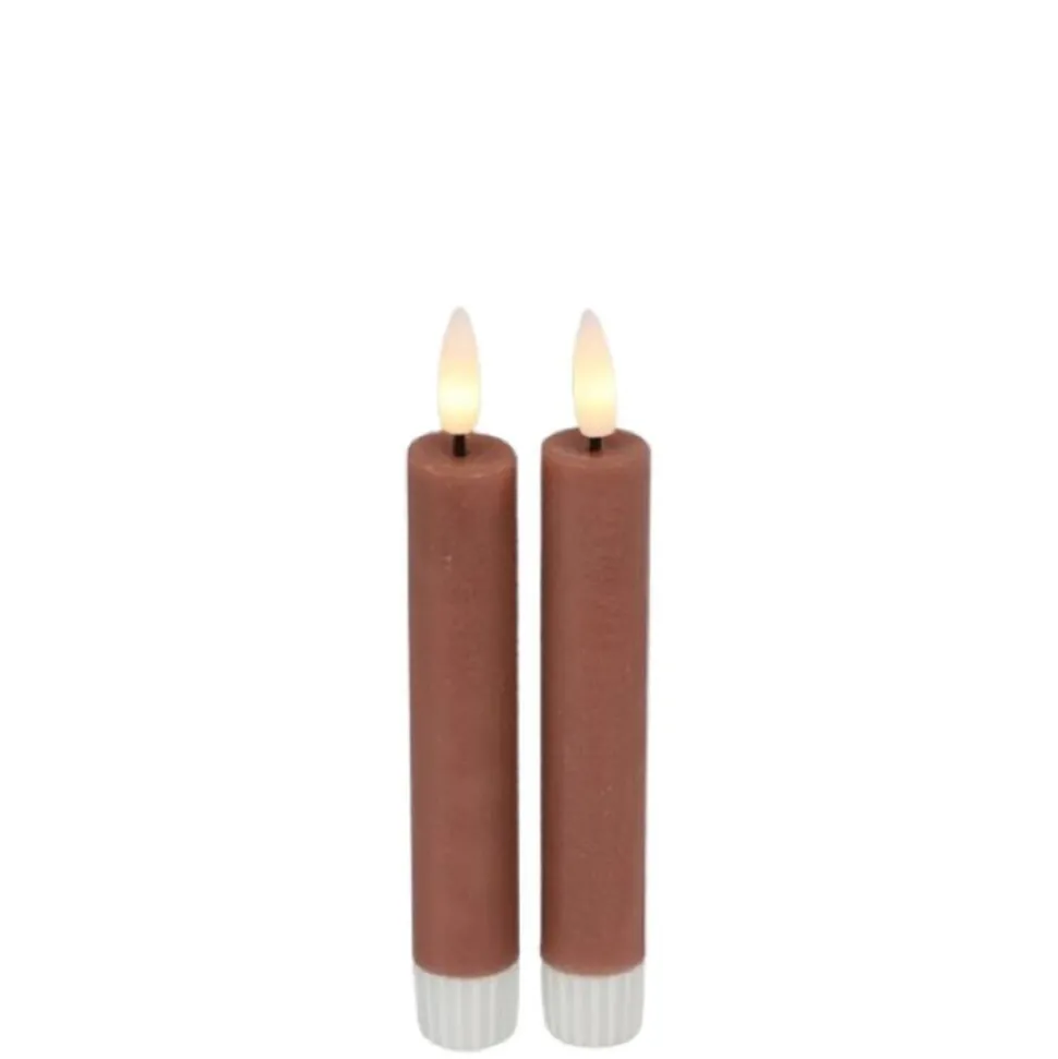Countryfield LED Dinerkaarsen Roze – 15cm | Set van 2 met Afstandsbediening