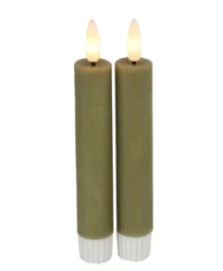 Countryfield LED Dinerkaarsen Taupe – 15cm | Set van 2 met Afstandsbediening