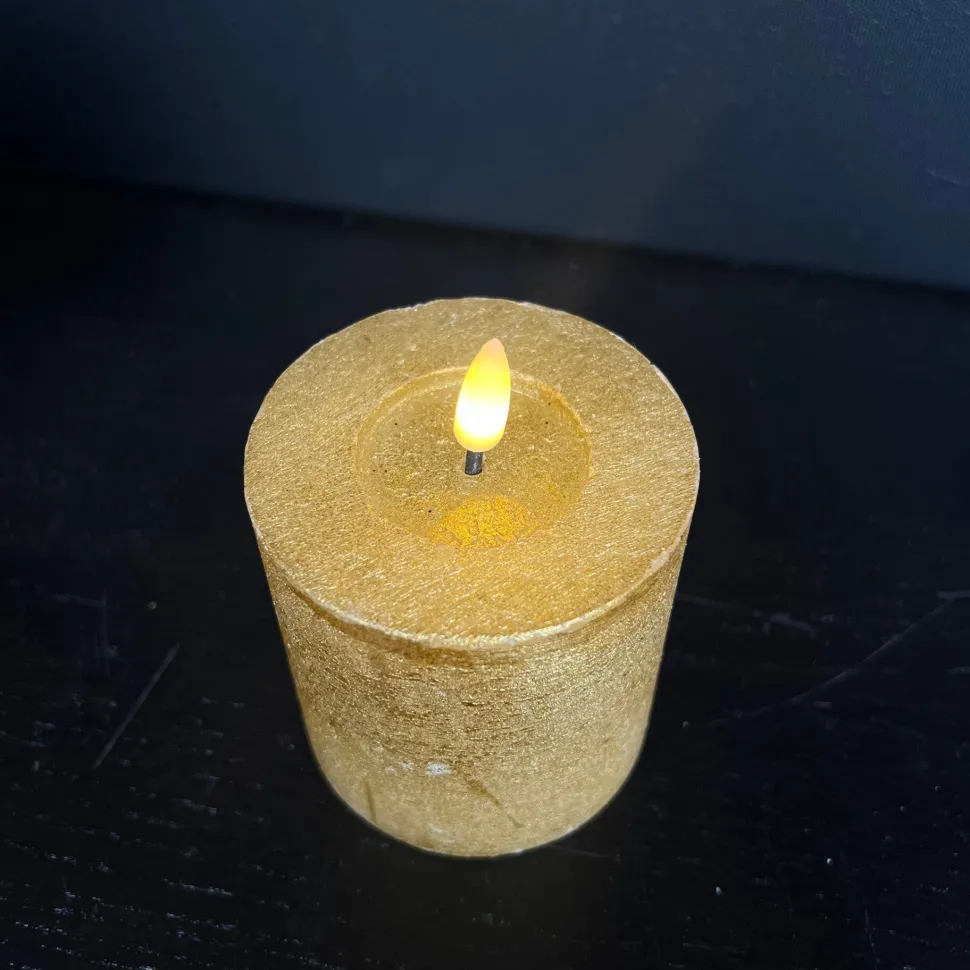 Countryfield LED Stompkaars Goud – Ø7,5cm | Luxe Wax Kaars op Batterij | 3 Maten