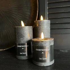 Countryfield LED Stompkaars Zwart – Luxe Nep Kaarsen op Batterij in 3 Maten