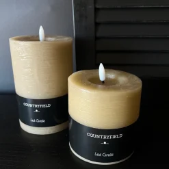 Countryfield LED Stompkaars Taupe – Wax Kaars op Batterij | 10cm Breed | 2 Maten