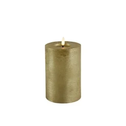 Countryfield LED Stompkaars Metallic Goud – 10cm Breed | Luxe Wax Kaarsen op Batterij | 2 Maten
