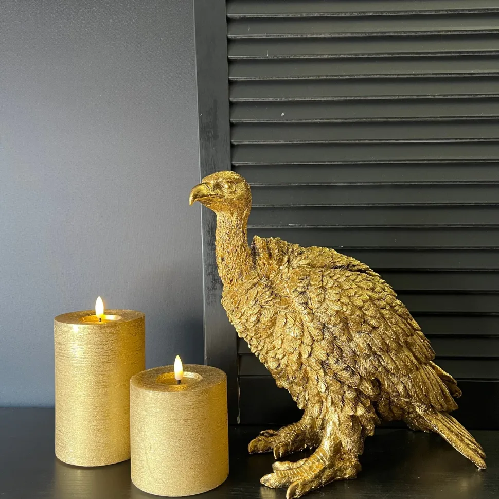 Countryfield LED Stompkaars Metallic Goud – 10cm Breed | Luxe Wax Kaarsen op Batterij | 2 Maten