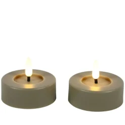 Countryfield Led Waxinelichten Taupe 2 stuks Ø 6,5 cm | Chique-Living