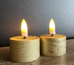 Countryfield LED Waxinelichten Goud – Set van 2 | Realistische Nep Waxinelichtjes