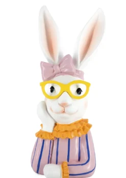 Decoratief Beeld Striped Rabbit – Konijnenbeeld | 38 cm
