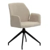 Draaibare Eetkamerstoel Storm | Beige Velvet Stoelen met Armleuning – Chique Living