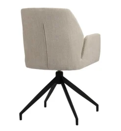 Draaibare Eetkamerstoel Storm | Beige Velvet Stoelen met Armleuning – Chique Living