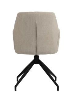 Draaibare Eetkamerstoel Storm | Beige Velvet Stoelen met Armleuning – Chique Living