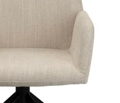 Draaibare Eetkamerstoel Storm | Beige Velvet Stoelen met Armleuning – Chique Living