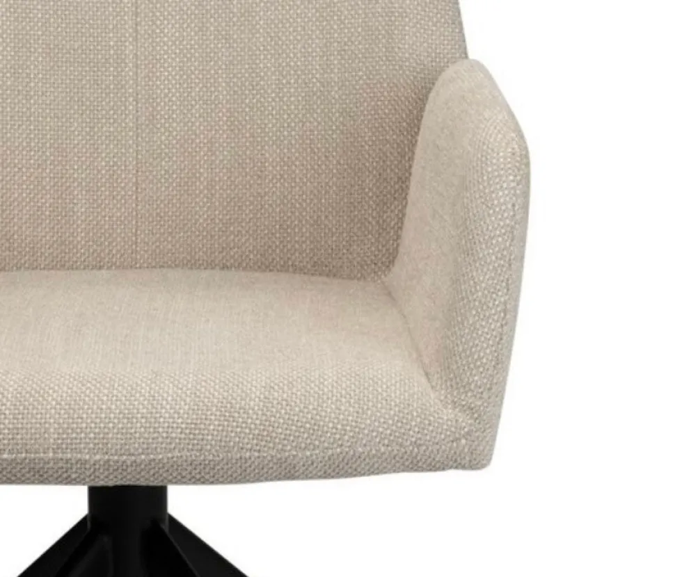 Draaibare Eetkamerstoel Storm | Beige Velvet Stoelen met Armleuning – Chique Living