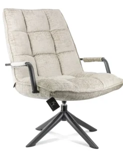 Draaifauteuil Boucle Sand Met Armleuning | 70x80x100cm | Chique-Living