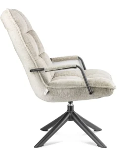 Draaifauteuil Boucle Sand Met Armleuning | 70x80x100cm | Chique-Living