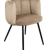 Eetkamerstoel High Five | Velvet Beige – Unieke Designstoel met Luxe Uitstraling