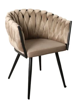 Eetkamerstoel Wave | Velvet Sand Beige – Luxe Designstoel | Chique-Living