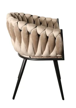 Eetkamerstoel Wave | Velvet Sand Beige – Luxe Designstoel | Chique-Living