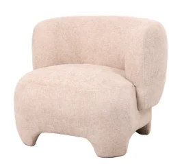 Fauteuil ‘Loraine’ Chenille Beige | Japandi Lounge Stoel 80x80x71cm