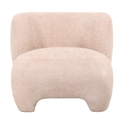 Fauteuil ‘Loraine’ Chenille Beige | Japandi Lounge Stoel 80x80x71cm