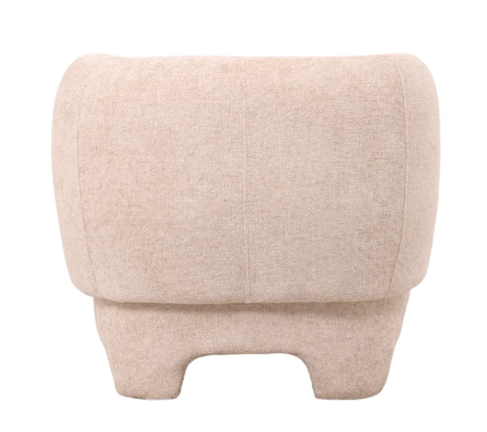 Fauteuil ‘Loraine’ Chenille Beige | Japandi Lounge Stoel 80x80x71cm