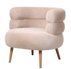 Fauteuil Margot Beige – Comfortabele Beige Fauteuil met Houten Poten