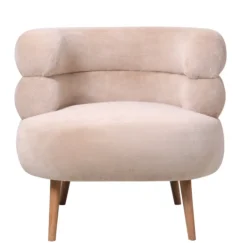 Fauteuil Margot Beige – Comfortabele Beige Fauteuil met Houten Poten