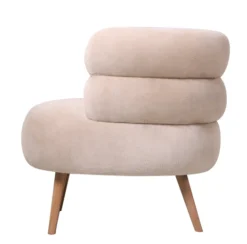 Fauteuil Margot Beige – Comfortabele Beige Fauteuil met Houten Poten