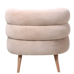 Fauteuil Margot Beige – Comfortabele Beige Fauteuil met Houten Poten