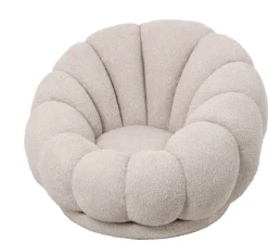 Fauteuil Poppy – Bouclé Beige | 97x97x69 cm