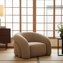 Fauteuil ‘Senna’ Chenille | Japandi Interieur | 100x89,5x60cm | Chique-Living
