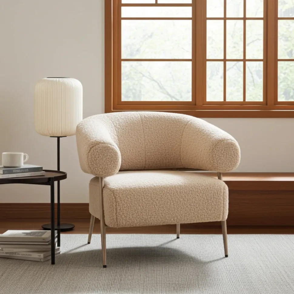 Fauteuil Zola – Plush Beige | Velvet 86x74x78 cm