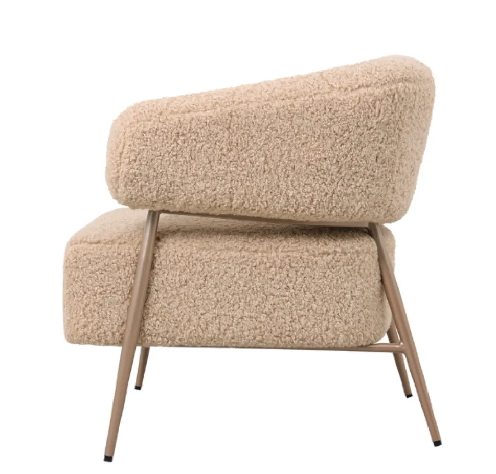 Fauteuil Zola – Plush Beige | Velvet 86x74x78 cm