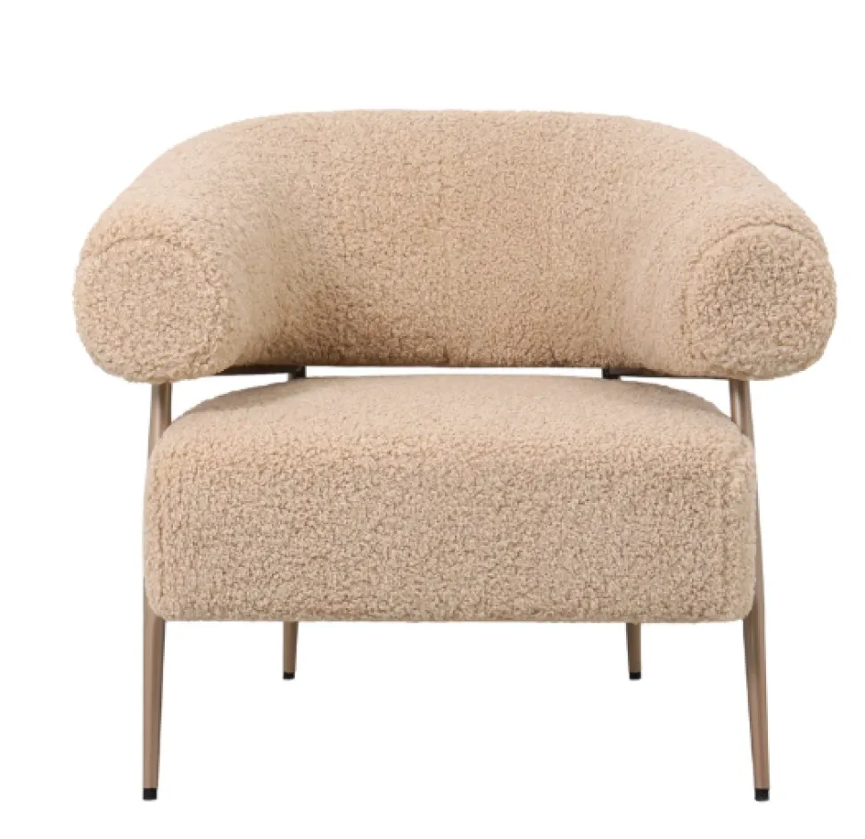 Fauteuil Zola – Plush Beige | Velvet 86x74x78 cm