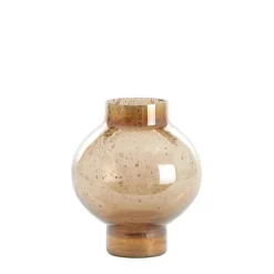 Glazen Amber Vaas ‘Dusit’ – Ø26x30 cm | Light & Living | Chique-Living