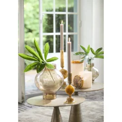 Glazen Amber Vaas ‘Dusit’ – Ø26x30 cm | Light & Living | Chique-Living